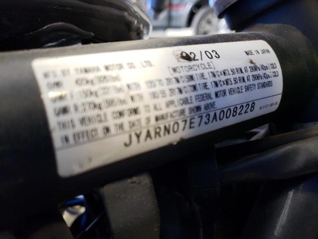 2003 YAMAHA FZS10 JYARN07E73A008228