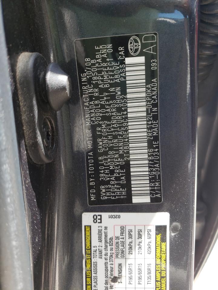 2T1BU40E59C141052 2009 Toyota Corolla Base