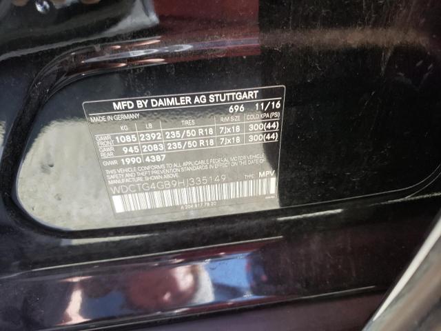 WDCTG4GB9HJ335149 Mercedes-Benz Gla 250 4matic