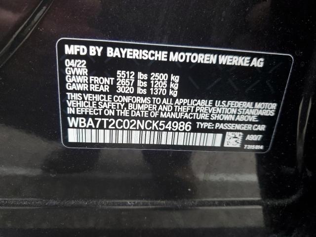 2022 BMW 740 I - WBA7T2C02NCK54986