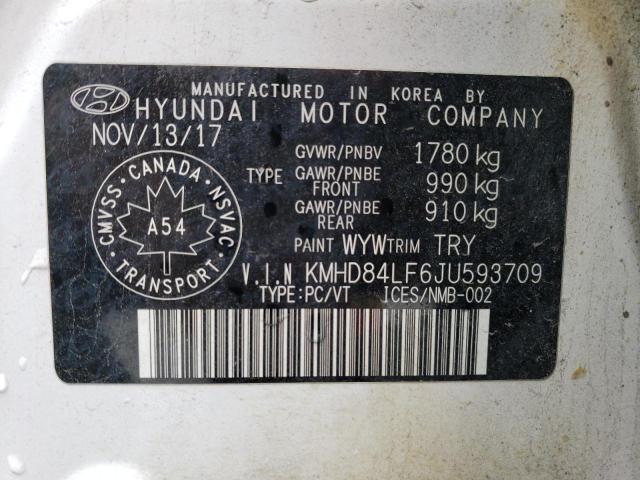 2018 HYUNDAI ELANTRA SE - KMHD84LF6JU593709