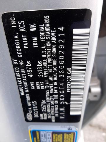 5XXGT4L33GG029214 KIA Optima Lx