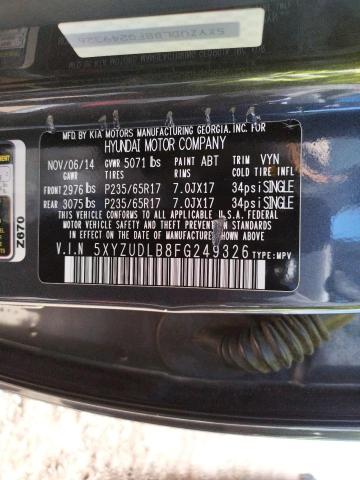 5XYZUDLB8FG249326 Hyundai SANTA FE SPORT