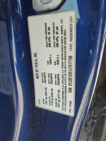 5YJ3E1EB1LF617198 Tesla MODEL 3