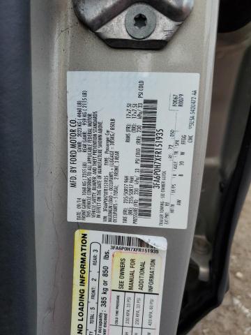 2015 FORD FUSION 4D 3FA6P0H7XFR151935