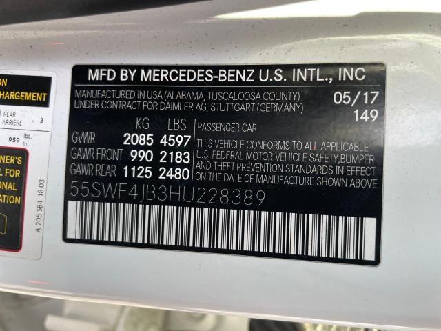 55SWF4JB3HU228389 Mercedes-Benz C 300