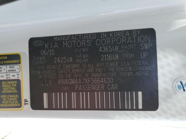 KNAGM4A7XF5664630 KIA Optima Lx