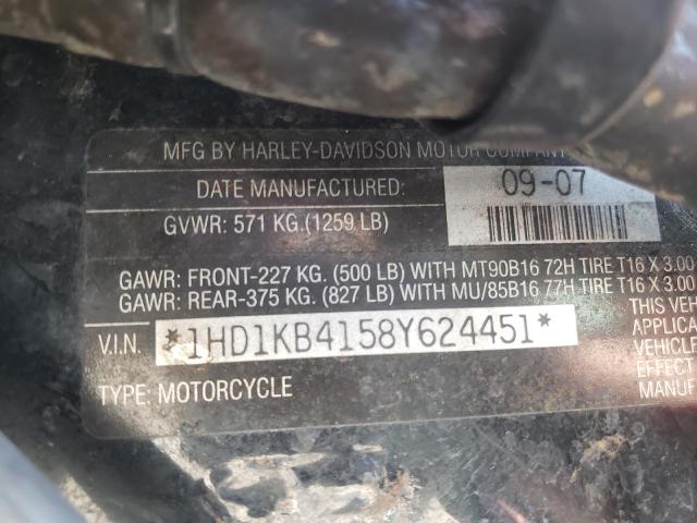 2008 HARLEY-DAVIDSON MOTORCYCLE 1HD1K84158Y624451