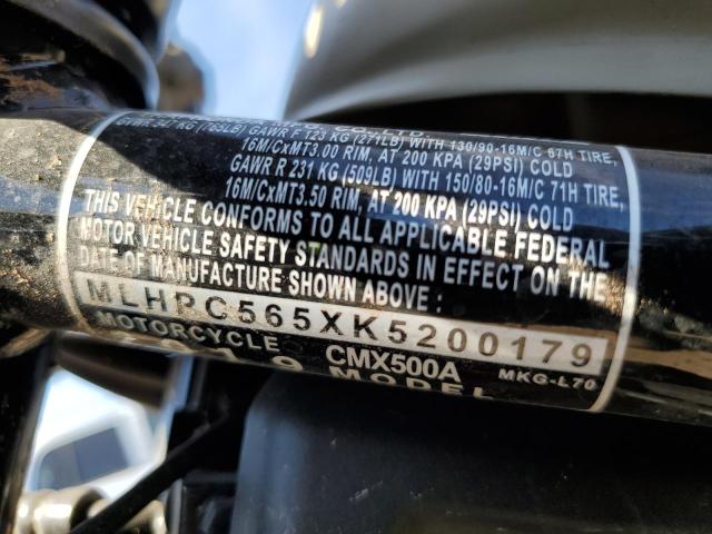 2019 HONDA CMX500 A - MLHPC565XK5200179