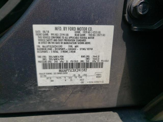 MAJ6P1SL3JC241592 Ford ECOSPORT S