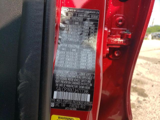 SALCP2RX7JH777386 Land Rover Discovery Sport Se