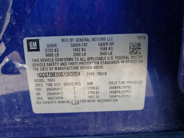 2016 CHEVROLET COLORADO Z - 1GCGTDE30G1383054