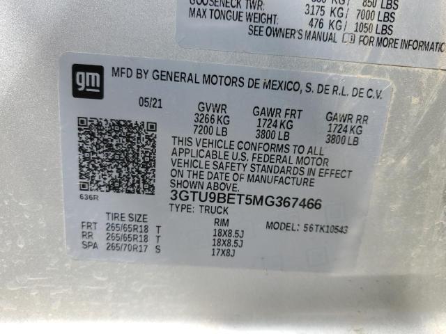 3GTU9BET5MG367466 GMC Sierra K1500 Sle