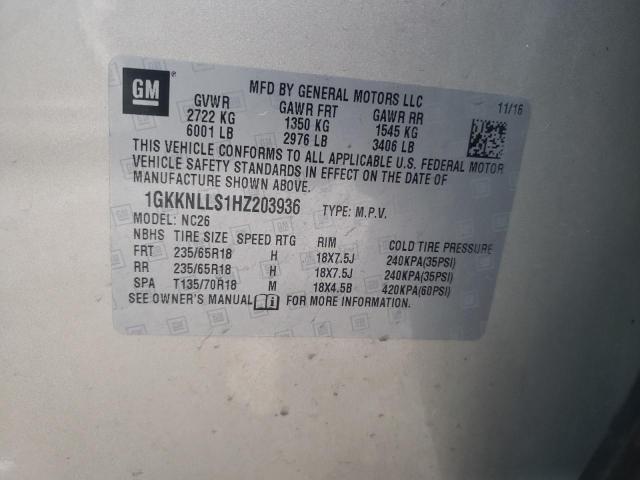 1GKKNLLS1HZ203936 GMC ACADIA SLE