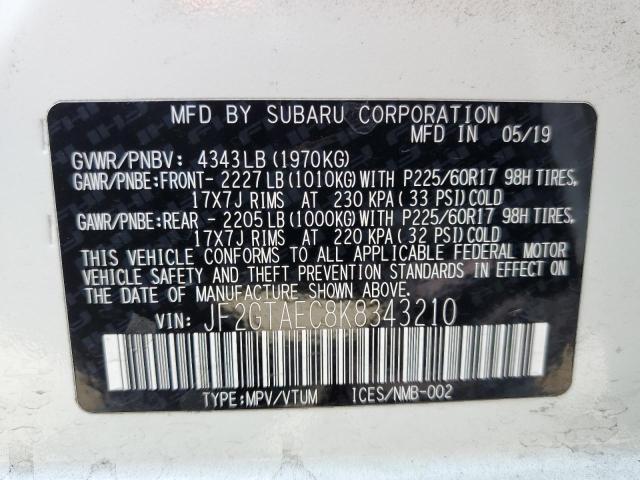 JF2GTAEC8K8343210 Subaru Crosstrek Premium