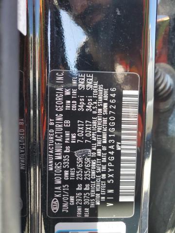 5XYPG4A31GG072646 KIA SORENTO LX