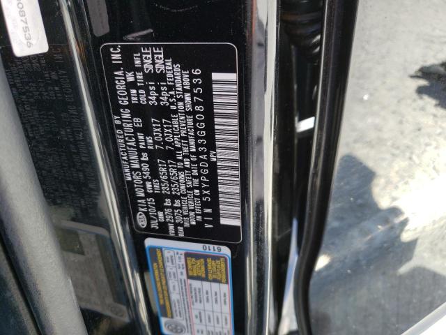 5XYPGDA33GG087536 KIA SORENTO LX