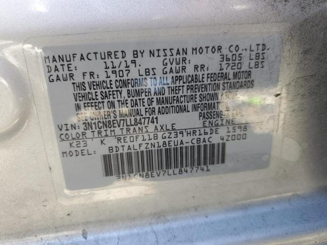 3N1CN8EV7LL847741 Nissan VERSA SV
