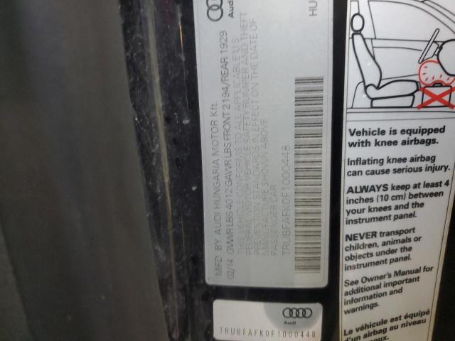 2015 AUDI TT TRUBFAFK0F1000448