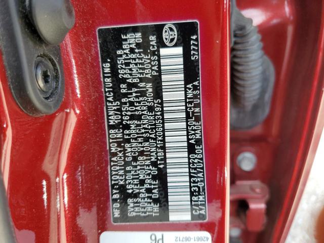 2016 TOYOTA CAMRY LE/S - 4T1BF1FK0GU534975
