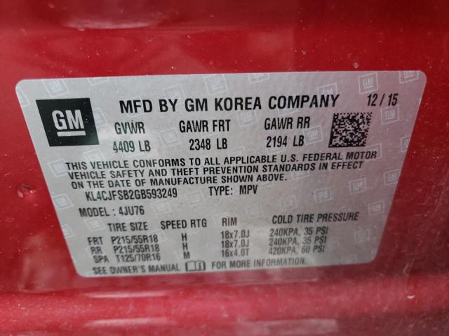 2016 BUICK ENCORE CON - KL4CJFSB2GB593249