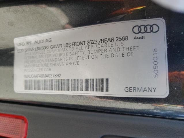 WAUC4AF46MA037892 Audi S4 Prestige