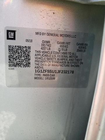 2018 CHEVROLET MALIBU HYB - 1G1ZF5SU1JF232178