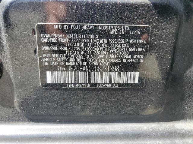 JF2GPANC2G8231398 Subaru Crosstrek Limited