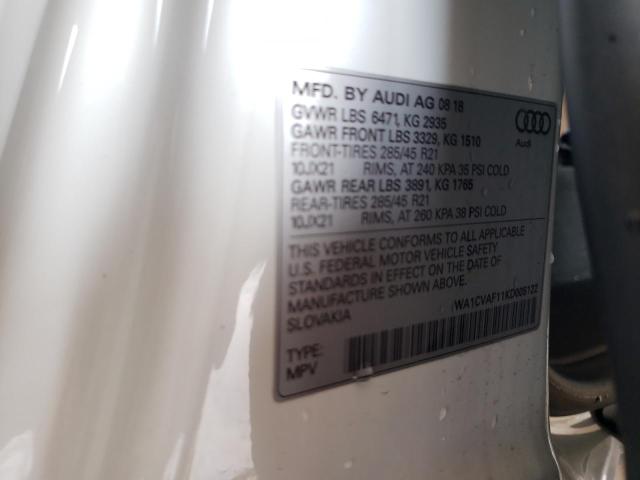 2019 AUDI Q8 PRESTIG WA1CVAF11KD005122