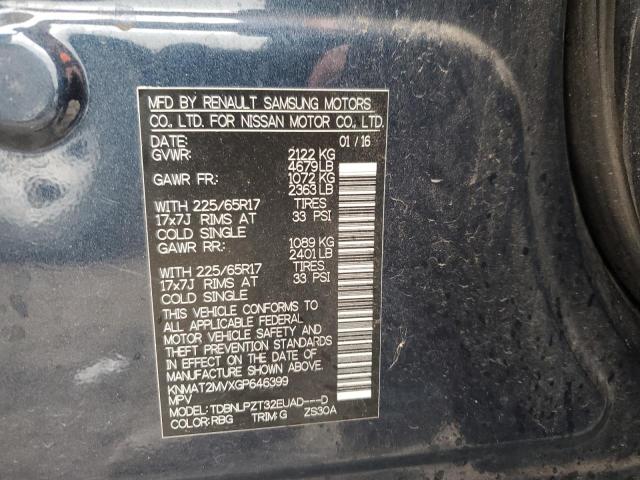 KNMAT2MVXGP646399 Nissan ROGUE S