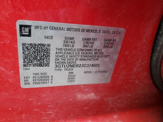 2018 GMC SIERRA K15 - 3GTU2NER2JG374901
