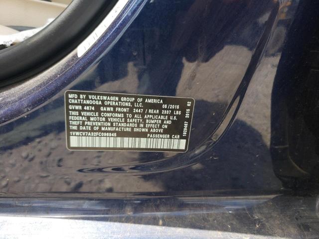 2015 VOLKSWAGEN PASSAT SEL - 1VWCV7A32FC096945