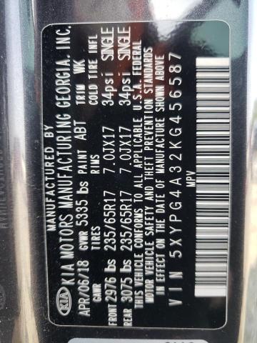 5XYPG4A32KG456587 KIA SORENTO L