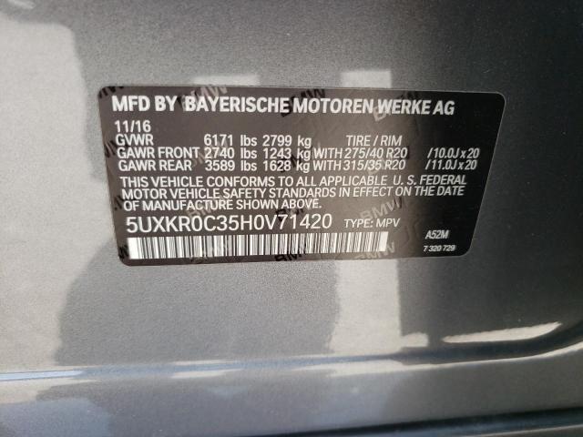 5UXKR0C35H0V71420 BMW X5 Xdrive35i