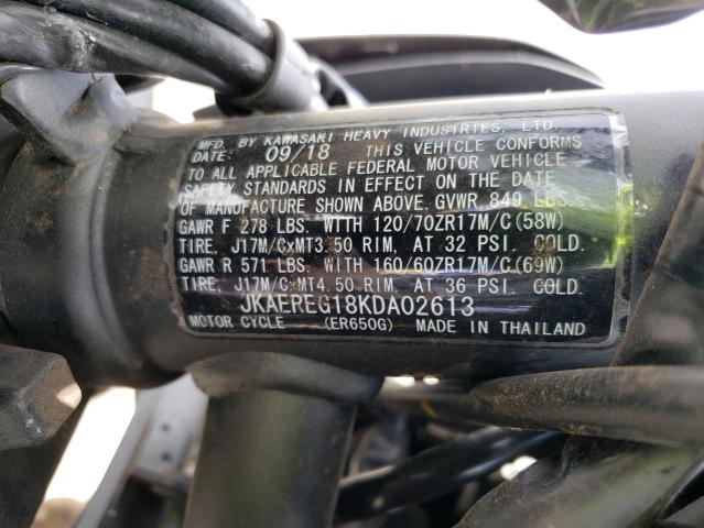 2019 KAWASAKI ER650 G - JKAEREG18KDA02613