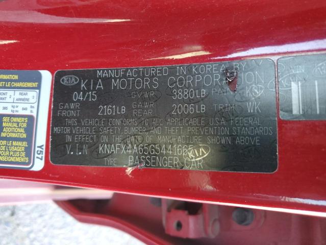 KNAFX4A65G5441665 KIA FORTE LX