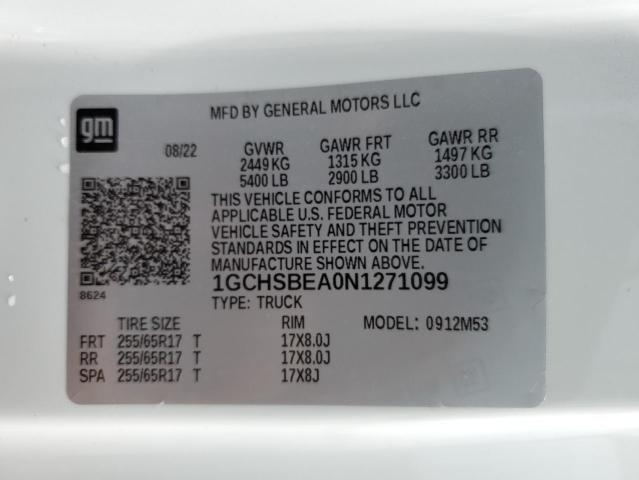 1GCHSBEA0N1271099 | 2022 CHEVROLET COLORADO