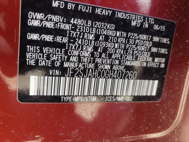 JF2SJAHC0GH407260 Subaru Forester 2.5i Limited
