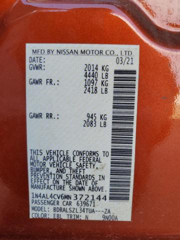 1N4AL4CV6MN372144 Nissan ALTIMA SR