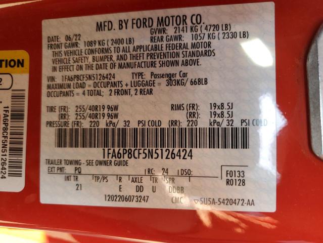 1FA6P8CF5N5126424 Ford MUSTANG GT