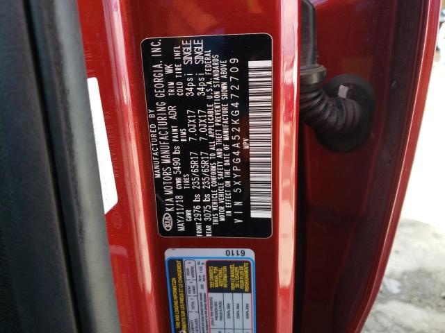 5XYPG4A52KG472709 KIA SORENTO LX