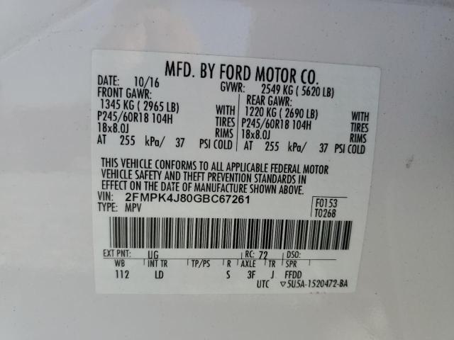 2FMPK4J80GBC67261 Ford EDGE SEL