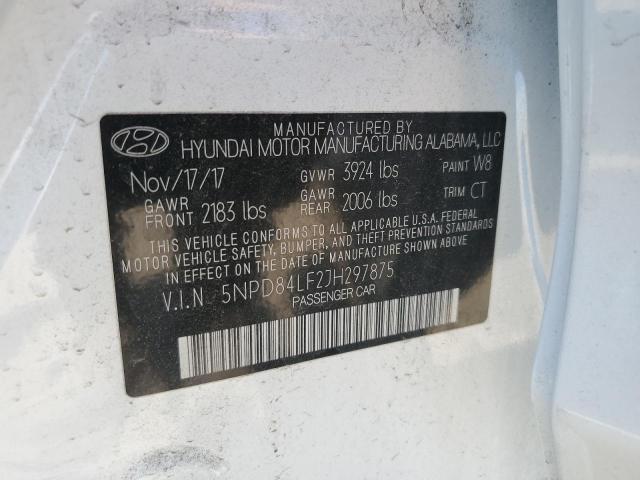 5NPD84LF2JH297875 Hyundai ELANTRA SEL