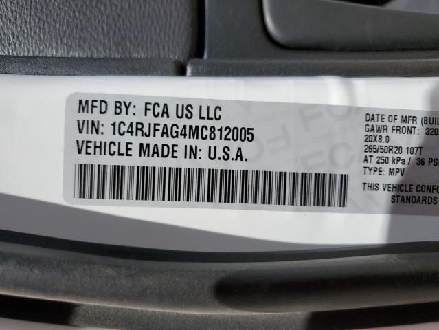 1C4RJFAG4MC812005 Jeep Grand Cherokee Laredo