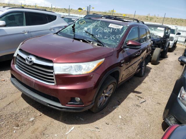 VIN 5TDJKRFH2ES010940 2014 Toyota Highlander, Xle no.1