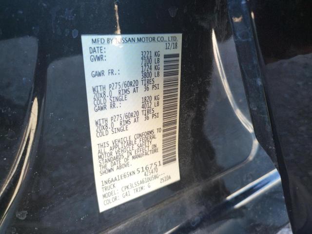 1N6AA1E65KN516751 Nissan Titan Platinum Reserve