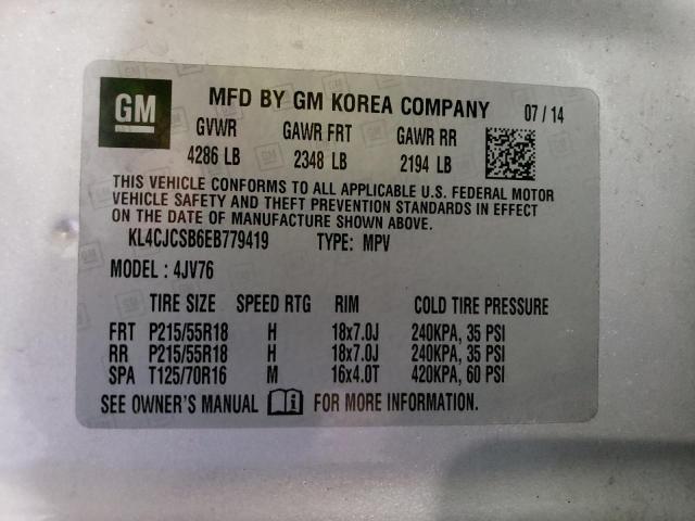 KL4CJCSB6EB779419 Buick Encore