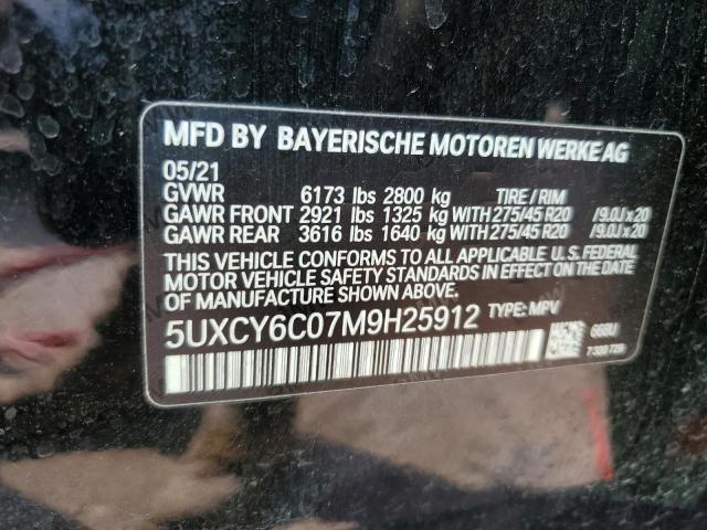 2021 BMW X6 XDRIVE4 - 5UXCY6C07M9H25912