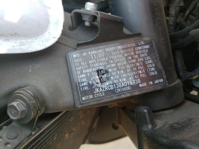 2008 KAWASAKI ZR1000 B - JKAZRCB138A018738