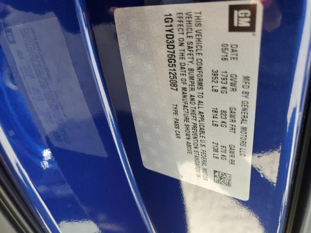 2016 CHEVROLET CORVETTE S - 1G1YD3D76G5125087